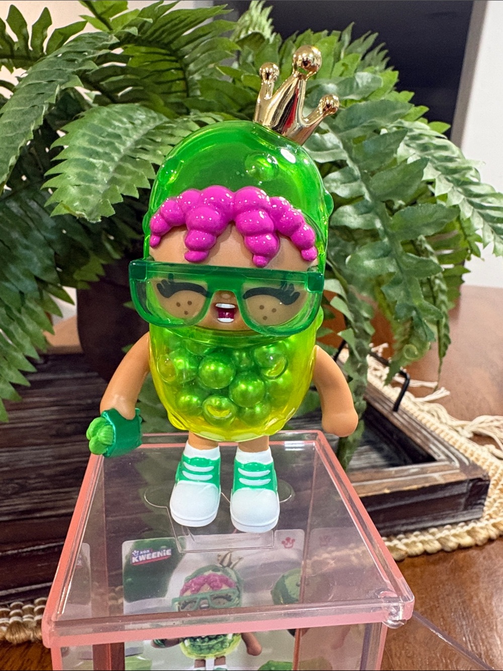 Green Gumball Prince Collectible Kid's Action Figure with Pink Hair